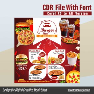 Burger shop Fast Food poster design CDR File