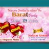 Fency Multicolour Barati Card Design CDR File For Wedding New