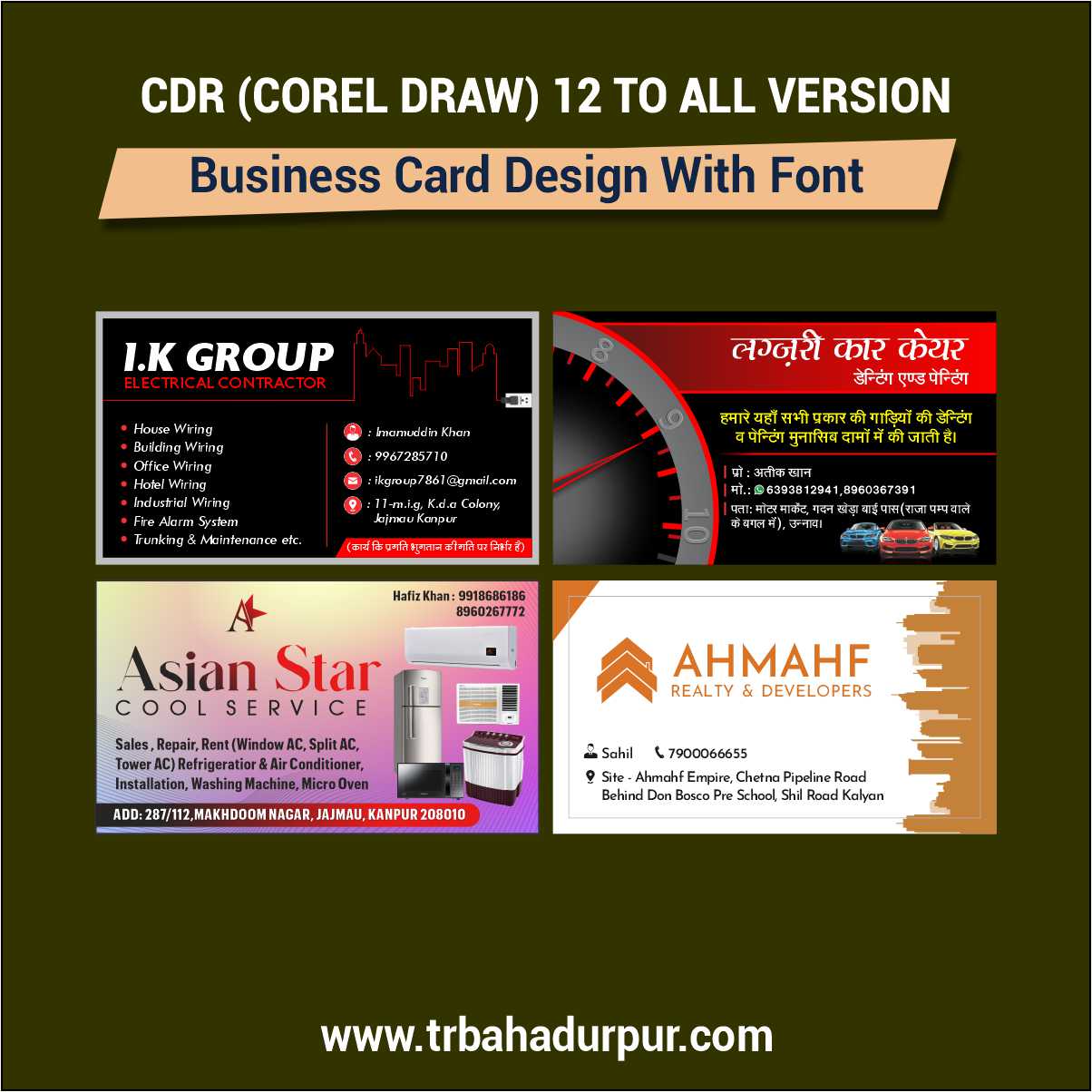 4 Editable Business Card Design