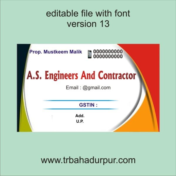 Engineers And Contractor visiting card business card flex board design