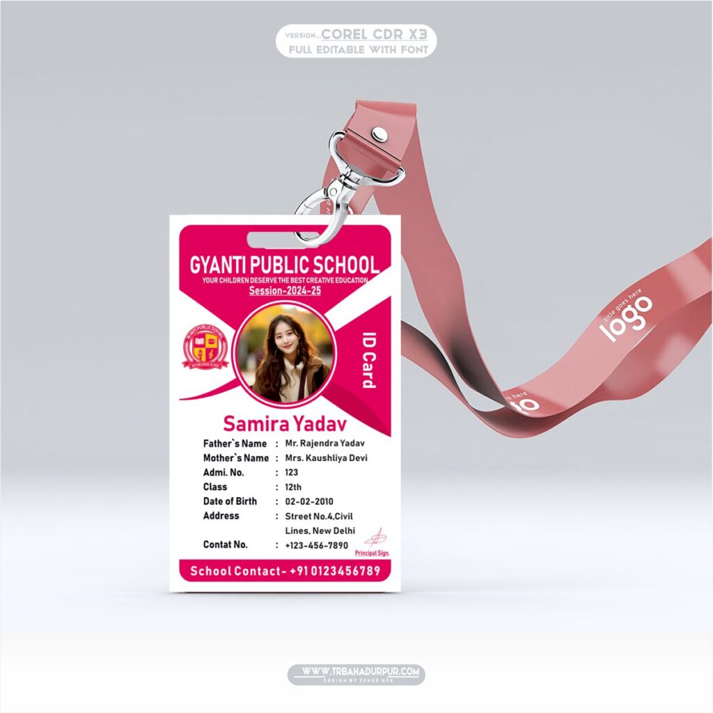 School Id Card Design Cdr File