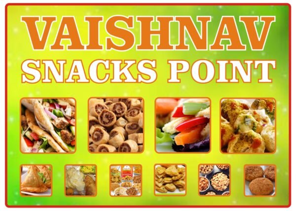 Vaishnav Snacks Point - Banner Cum Flex - CDR File With Fonts