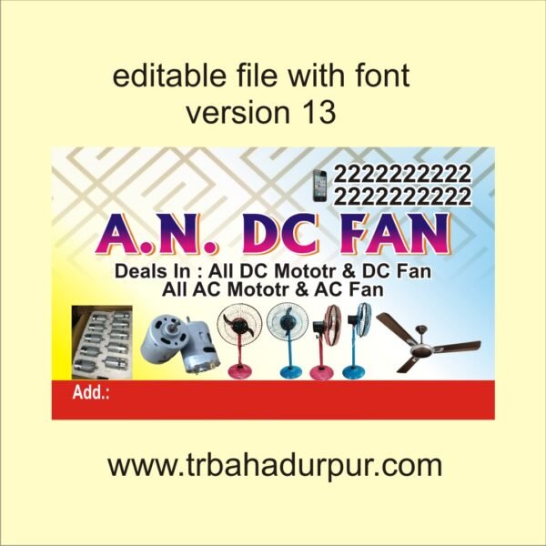 dc & ac fan visiting card business card flex board design