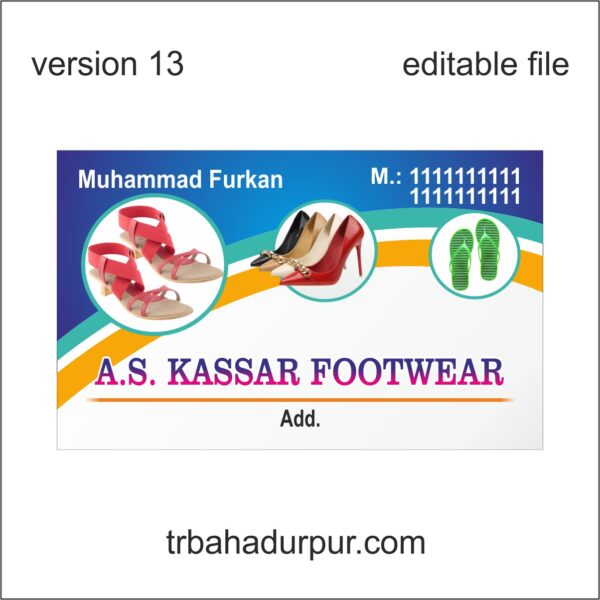 footwear visiting card business card design