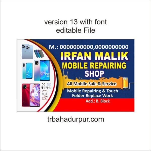 mobile repairing repairing visiting business card flex