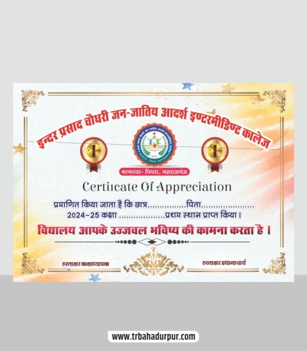 college certificate design