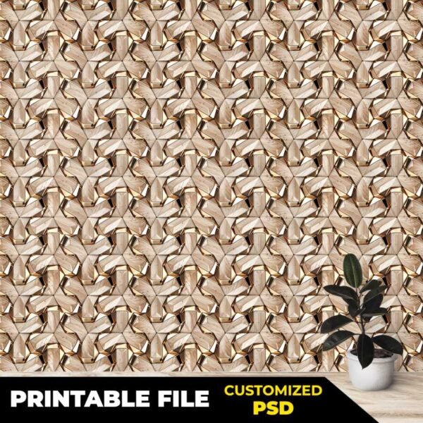 3D Golden Seamless Pattern Wallpaper