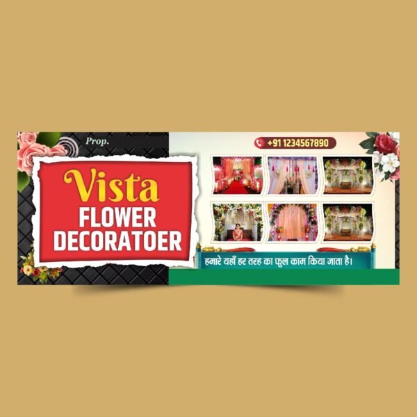 Flower decoration shop banner template cdr file download