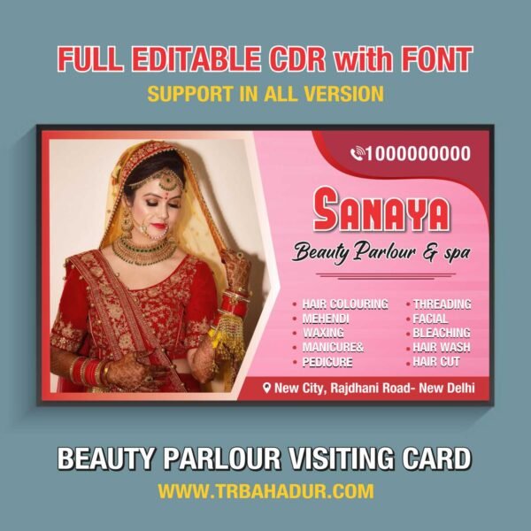 Ladies Beauty Parlour Visiting Card