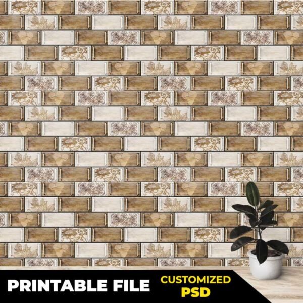 Wooden Bricks Seamless Pattern Wallpaper