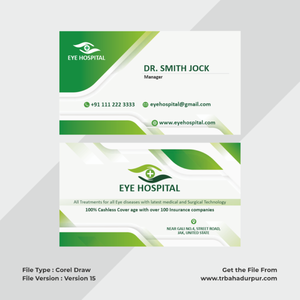 CDR File of Visiting Card _ Hospital & Clinic _ Professional Visiting Card Design