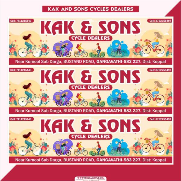 Kak & Sons Cycle Dealers Banner Design Cdr File