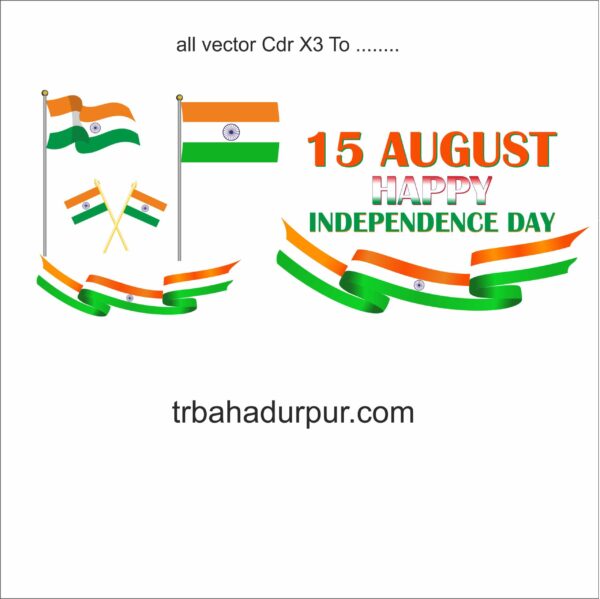 vector india flag and independence corel design