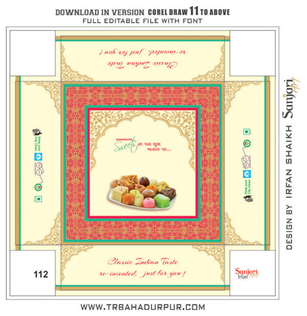 SWEET BOX DESIGN CDR FILE DOWNLOAD VERSION- COREL DRAW 11 TO ABOVE FULL EDITABLE WITH FONT