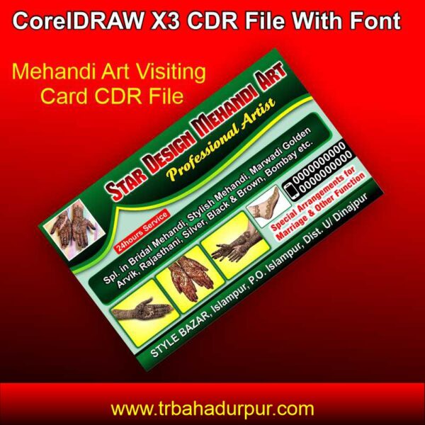 Mehandi Art Visiting Card CDR File