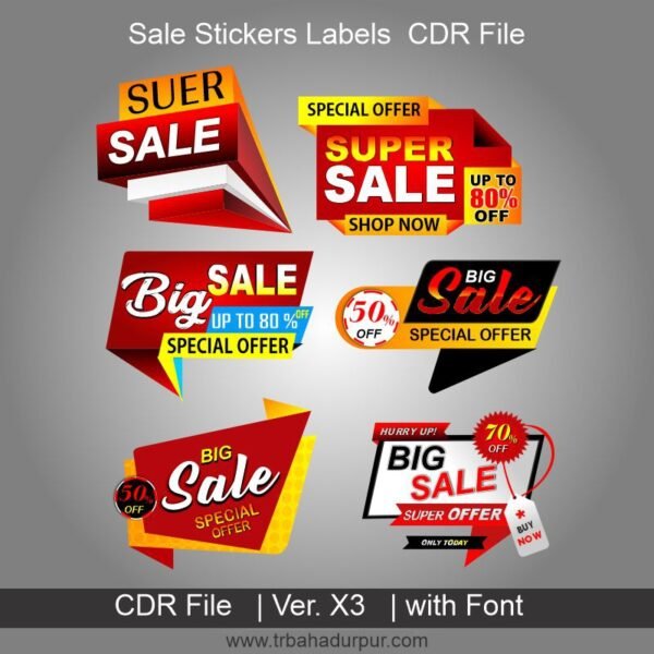 Sale Stickers Labels CDR File