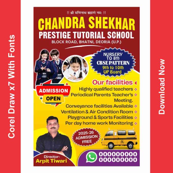 school flyer design cdr file