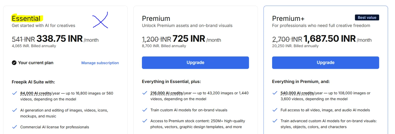 freepik ai price