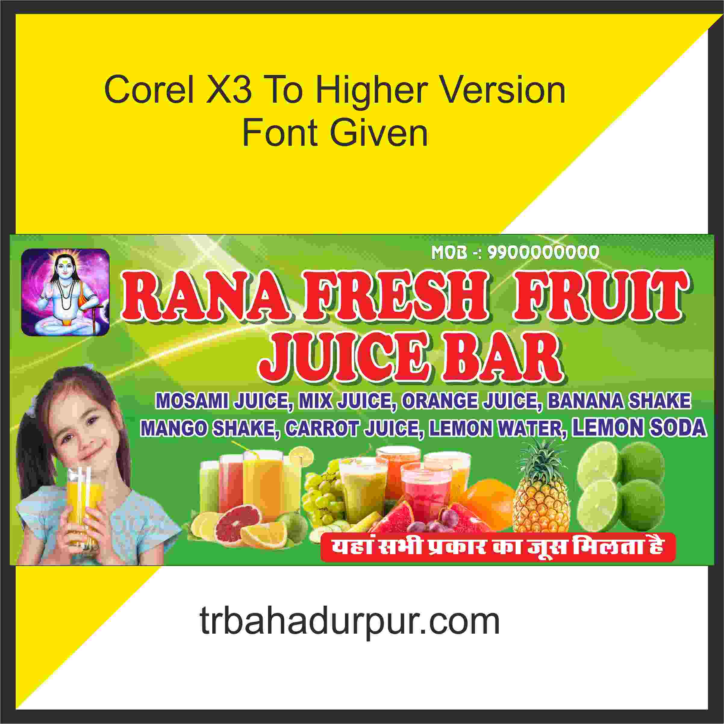 Rana fresh fruit juice banner design