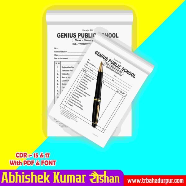 Professional Bill Book Design Template in CDR Format