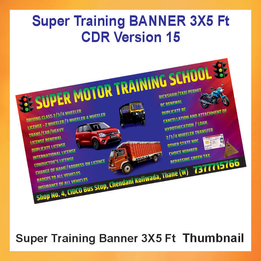 seper Driving banner3X5 ft Normal Flex cdr 15 version