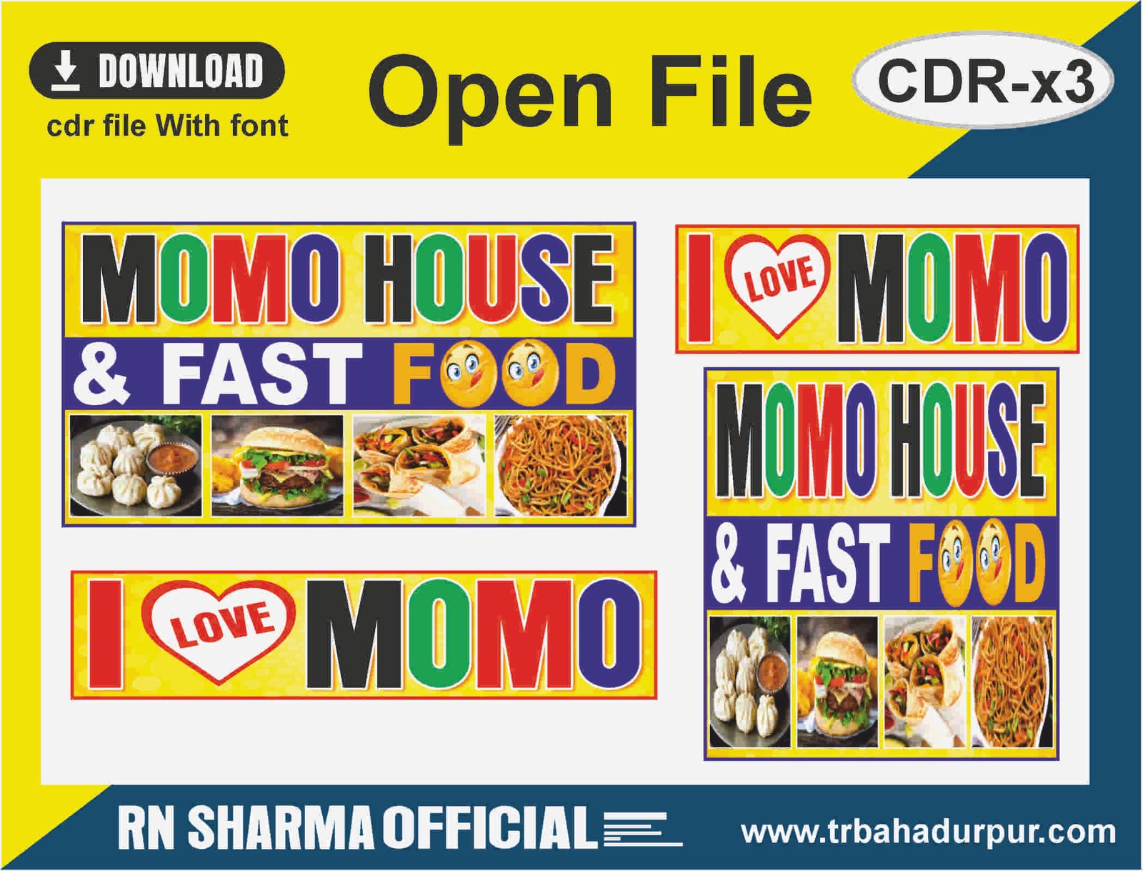 Fast Food Momo Shop Dukan Flex Thela CDR X3