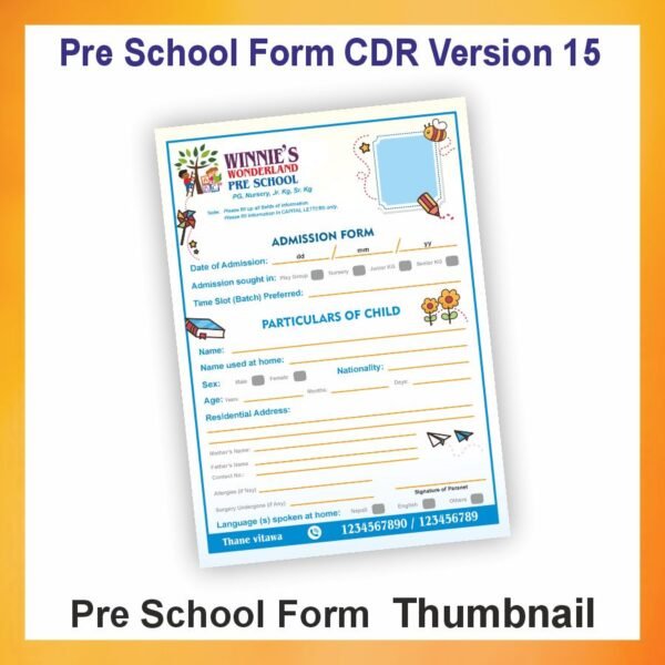 Pre School Form Thumbnail