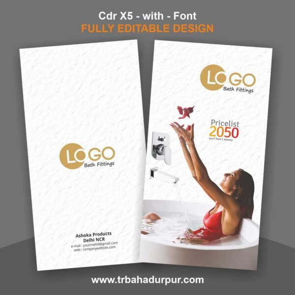 Bath Fittings Price List Cover Design Cdr File