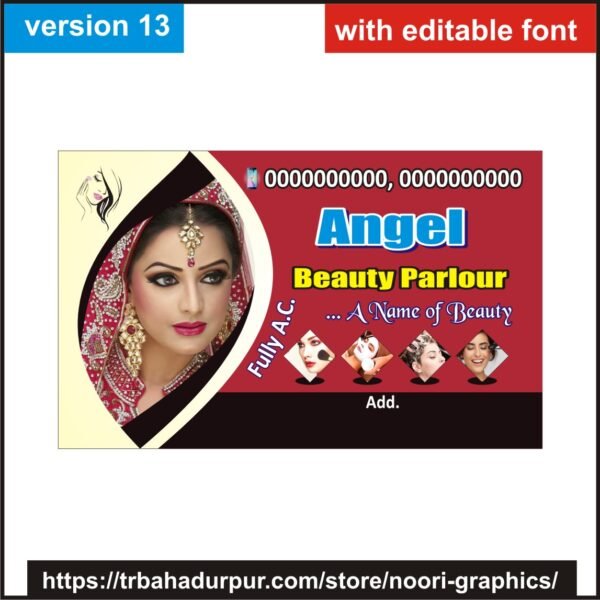 Beauty Parlour visiting card business card flex banner