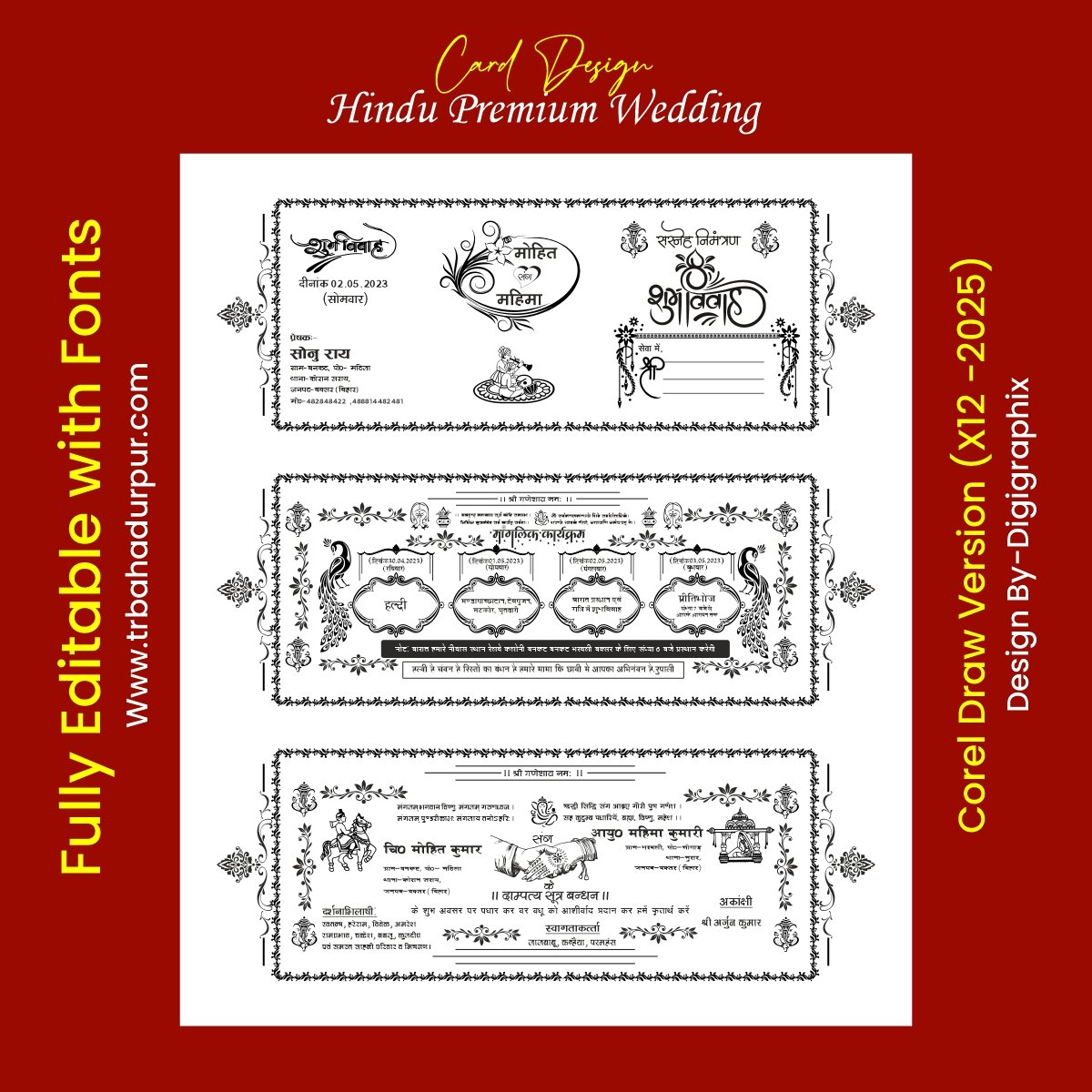 Hindu Premium Wedding card Design