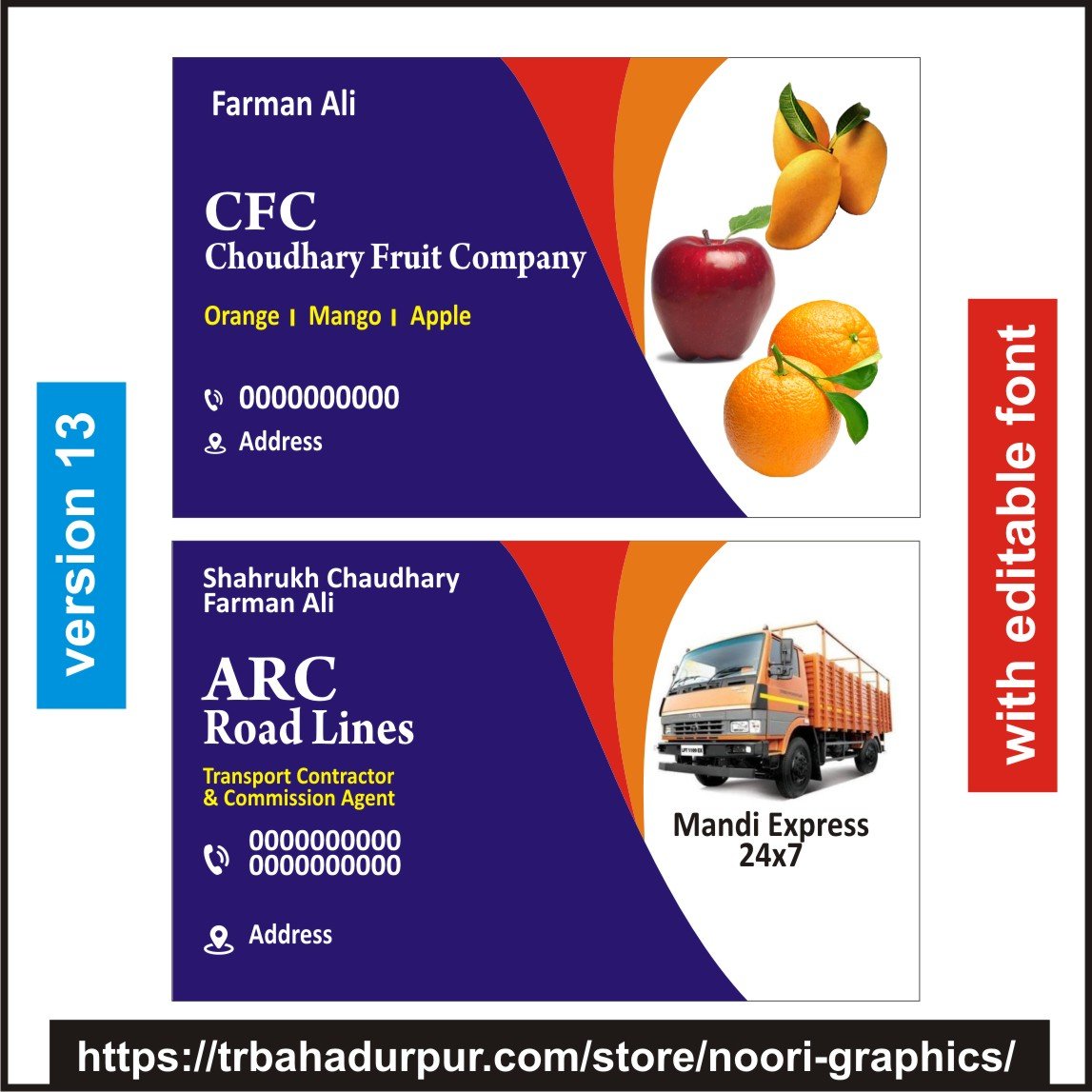 fruit supplier visiting card business card flex banner