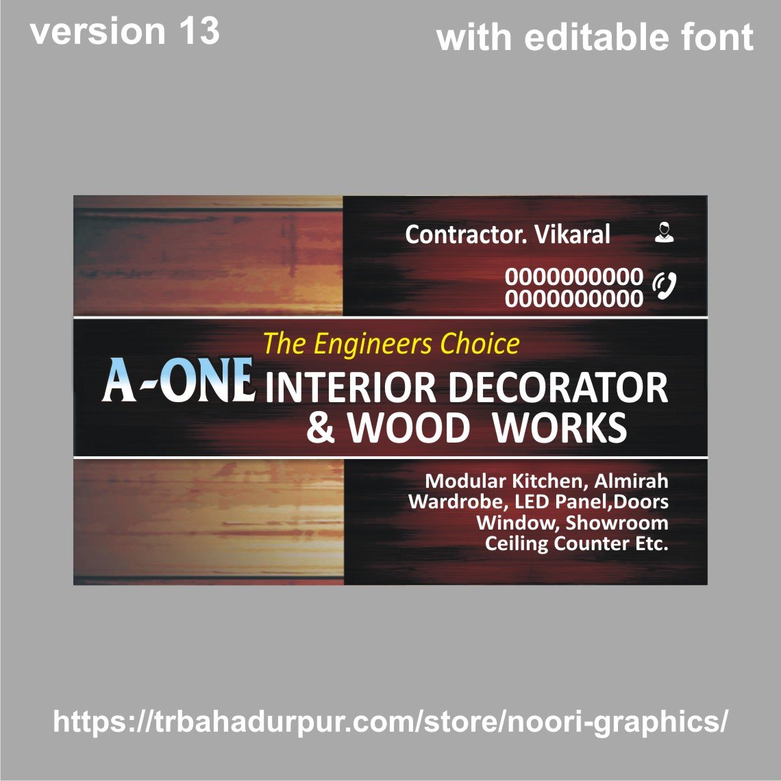 Interior Decorator visiting card business card flex banner